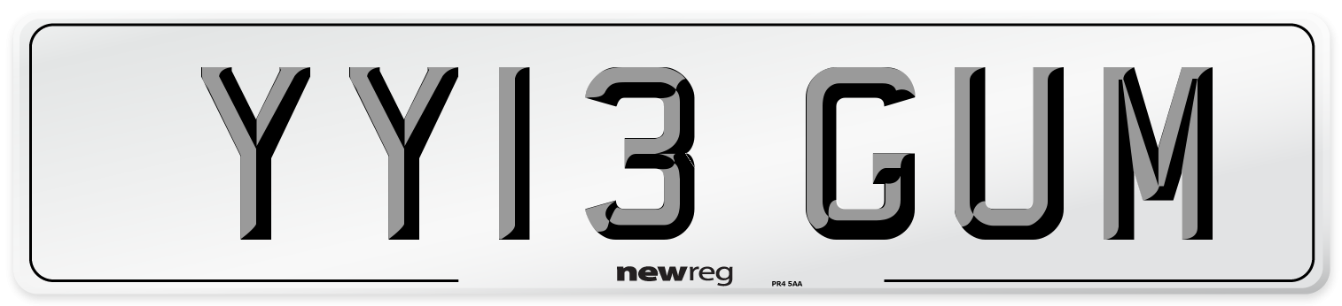 YY13 GUM Number Plate from New Reg